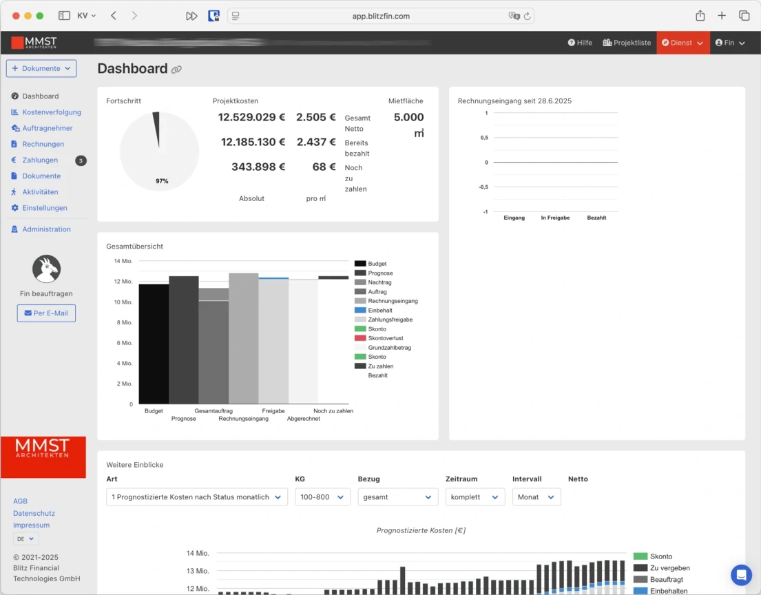 BlitzFin in custom branding — example cover sheet
